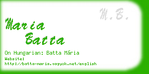 maria batta business card